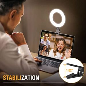 Kaiess Video Conference Lighting, 6.5" Clip on Ring Light for Computer Laptop, Zoom Lighting for Computer,Webcam Light for Zoom Call/Remote Working/Live Streaming, Zoom Light