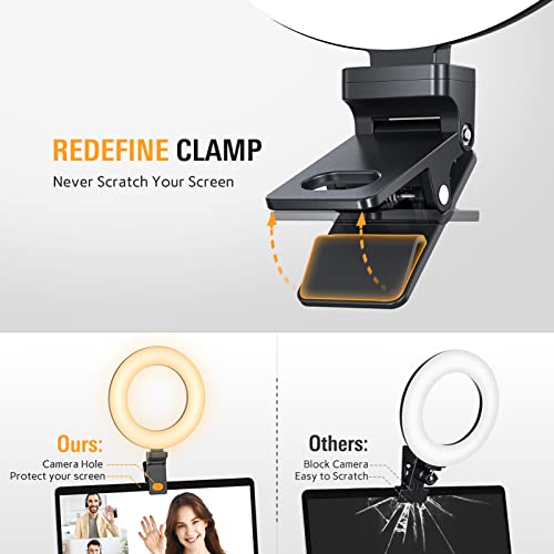 Kaiess Video Conference Lighting, 6.5" Clip on Ring Light for Computer Laptop, Zoom Lighting for Computer,Webcam Light for Zoom Call/Remote Working/Live Streaming, Zoom Light