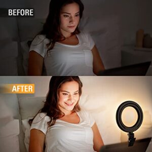 Kaiess Video Conference Lighting, 6.5" Clip on Ring Light for Computer Laptop, Zoom Lighting for Computer,Webcam Light for Zoom Call/Remote Working/Live Streaming, Zoom Light