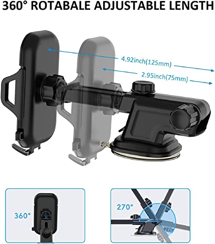 Car Phone Holder Mount Air Vent/Dashboard/Windscreen for iPhone 11 13 14 Pro Max XR X XS SE 2020 2022/3rd Generation/14 Plus/Samsung Galaxy S22 S23 Plus Ultra A32 A12 A42 A13 5G A03S A04S A21 A11