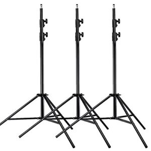neewer pro 9feet/260cm spring loaded heavy duty photography photo studio light stands with 1/4″ screw & 5/8 stud for video, portrait and photography lighting (3 packs)