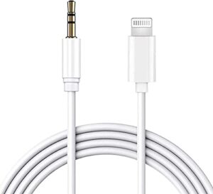 aux cord for iphone 11 12 13, 3.3ft white [apple mfi certified] lightning to 3.5mm aux audio cable compatible with iphone 13 12 11 xs xr x 8 7 6 for home car stereo/headphone/speaker, support all ios