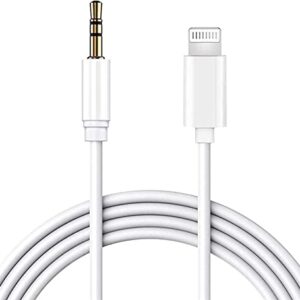 Aux Cord for iPhone 11 12 13, 3.3ft White [Apple MFi Certified] Lightning to 3.5mm AUX Audio Cable Compatible with iPhone 13 12 11 XS XR X 8 7 6 for Home Car Stereo/Headphone/Speaker, Support All iOS