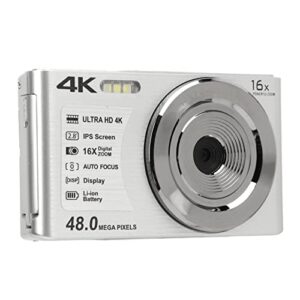 digital camera, compact camera 16x digital zoom rechargeable lithium ion battery for beginners (silver)