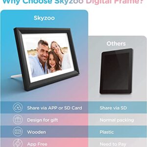 Skyzoo Frame: 10.1'' WiFi Digital Picture Frame, 1280x800 IPS Touch Screen Smart Digital Photo Frame, Share Photos and Videos Remotely via APP, Gift for Friends and Family