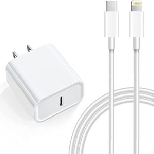iphone 14 13 12 11 super fast charger [apple mfi certified ] 20w pd usb-c wall charger 6ft cable compatible with iphone 14/14 pro/14 pro max/14 plus/13/13pro/12/12 pro/11/11pro