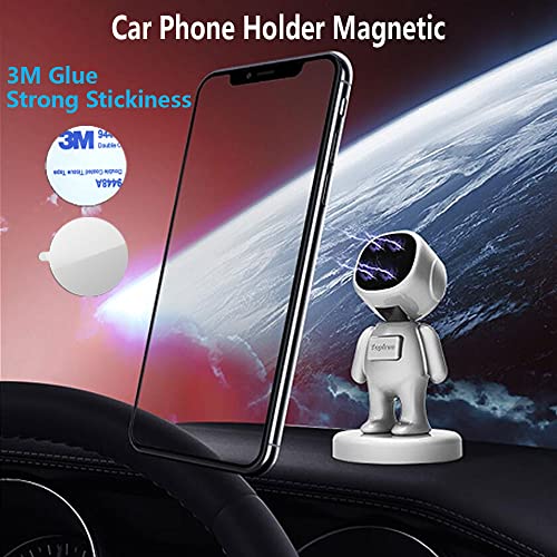 Kinizuxi Astronaut Magnetic Phone Mount for Car Holder, 360° Adjustable Magnetic Car Phone Mount Magnet Phone Holder for Car Compatible with iPhone Samsung (White)
