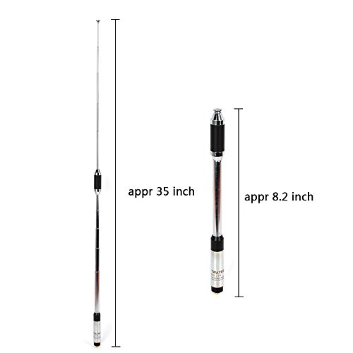 TWAYRDIO RH770 SMA-Female Telescopic Handheld Ham Radio Antenna 2m 70cm VHF UHF Replacement Extendable Antenna High Gain fit Kenwood TK-360 TK-370 TK-3200 Walkie Talkie