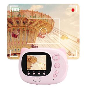 instant print camera for kids,2.4″ ips hd portable zero ink toy camera with print paper,1 x lanyard,fine workmanship,digital kids camera ideal gift for 3-12 years old girls boys party outdoor(pink)
