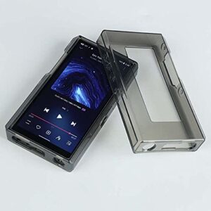 soft tpu clear crystal full protective skin shell case cover for fiio m11 plus ltd music player (clear black)