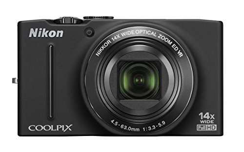 Nikon COOLPIX S8200 16.1 MP CMOS Digital Camera with 14x Optical Zoom NIKKOR ED Glass Lens and Full HD 1080p Video (Black) (Discontinued by Manufacturer) (Renewed)