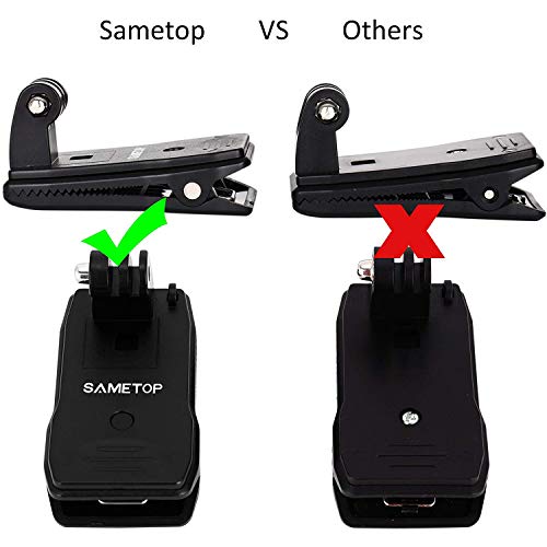 Sametop Backpack Strap Mount Quick Clip Mount Compatible with Gopro Hero 11, 10, 9, 8, 7, 6, 5, 4, Session, 3+, 3, 2, 1, Hero (2018), Fusion, Max, DJI Osmo, Xiaomi Yi Action Cameras
