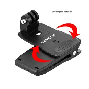 Sametop Backpack Strap Mount Quick Clip Mount Compatible with Gopro Hero 11, 10, 9, 8, 7, 6, 5, 4, Session, 3+, 3, 2, 1, Hero (2018), Fusion, Max, DJI Osmo, Xiaomi Yi Action Cameras