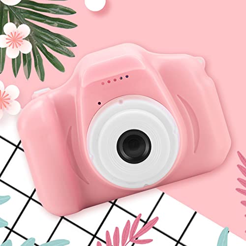 Jopwkuin Kids Selfie Camera, Mini Camera Rechargeable Taking Pictures DIY Photos Kids Camera Toys with 2.0in Color Screen Cartoon Photo Frames for Birthday Gifts(Pink)