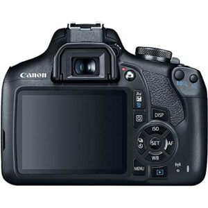 Canon EOS Rebel T7 DSLR Camera with 18-55mm and 75-300mm Lenses (2727C021), 4K Monitor, Pro Headphones, Pro Mic, 2 x 64GB Memory Card, Corel Photo Software, Pro Tripod + More (Renewed)