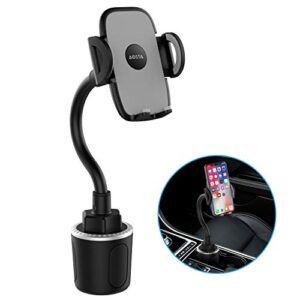 aosta universal car phone mount with 360° adjustable gooseneck for car cup holder, hands-free car phone holder for iphone, samsung galaxy, google pixel, nexus, moto and more