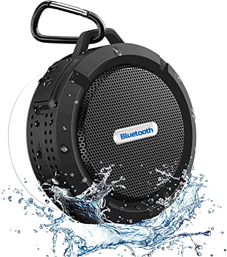 Mini Shower Speakers, IP65 Waterproof Bluetooth Portable Speakers and True Wireless Stereo and Dsp Technology, 6 Hours Playback and Microsd Card, Internal Microphone, Suction Cup, for Pool, Beach