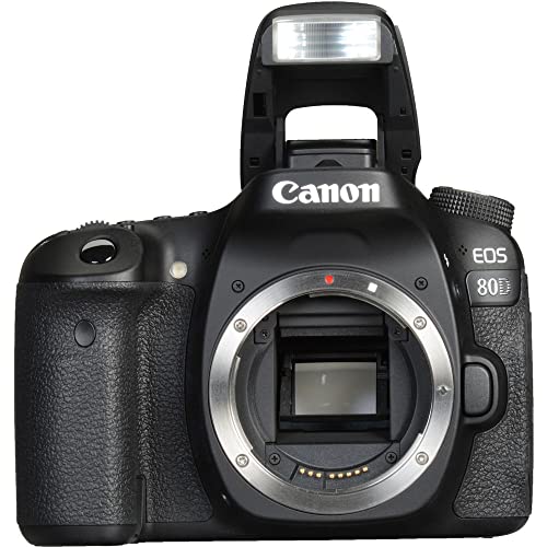 Canon EOS 80D DSLR Camera (Body Only) (1263C004), 64GB Memory Card, Case, Corel Photo Software, 2 x LPE6 Battery, External Charger, Card Reader, LED Light, HDMI Cable + More (Renewed)