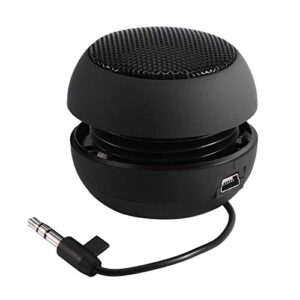 qinlorgo mini speaker, retractable speaker with usb charging cable, 3.5mm audio interface portable speaker for mp3, mp4, mp5, mobile phones, computers(black, 12)