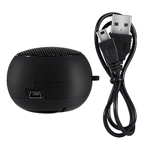 Qinlorgo Mini Speaker, Retractable Speaker with USB Charging Cable, 3.5mm Audio Interface Portable Speaker for MP3, MP4, MP5, Mobile Phones, Computers(Black, 12)