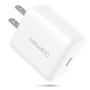 ornarto usb c fast charger 20w, iphone 14 charger wall charger power adapter pd charger block for iphone 14/13/12/11/se, airpods, pixel, galaxy s22/s21, ipad pro/mini/air