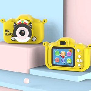 Kids Camera, Cute Lightweight Kids Digital Camera, 2in Screen Children Camera for Photo Video MP3 3‑10 Years Old Kids(Yellow with 32G Memory Card with Card Reader)