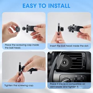 Siswilly Magsafe Car Mount Charger, 15W Fast Charge Air Vent Car Phone Holder Compatible with MagSafe iPhone 14/13/12 Pro Max, Pro, Mini & MagSafe Case (Black)