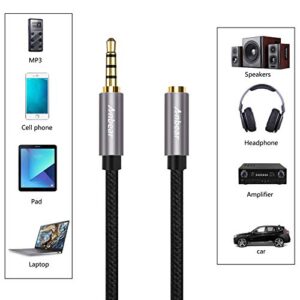 Anbear Headphone Extension Cable 4FT, Gold Plated 3.5mm Stereo Audio Cable(Hi-Fi Sound) Male to Female Nylon Braided Audio Cord Extension Cable Compatible with iPad,Smartphones,Tablets,Media Players