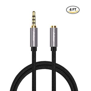 Anbear Headphone Extension Cable 4FT, Gold Plated 3.5mm Stereo Audio Cable(Hi-Fi Sound) Male to Female Nylon Braided Audio Cord Extension Cable Compatible with iPad,Smartphones,Tablets,Media Players