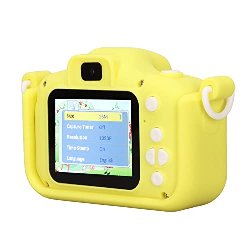 Kids Camera, Cute Lightweight Kids Digital Camera, 2in Screen Children Camera for Photo Video MP3 3‑10 Years Old Kids(Yellow Without 32G Memory Card with Card Reader)