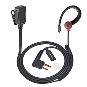 hyshikra radio earhook earpiece, walkie-talkie headset with ptt and mic for motorola cp110 cp200 gp300 gp2000 cp150 cp040 yaesu ft-4xr ft-4vr ft-65r ft-25r handheld 2-way radio ht