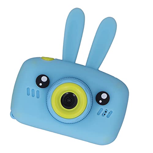 Jeanoko Kids Camera, Children Photo Camera Protective Case Portable GC0308 Sensor MP3 Function for Fun(Blue)