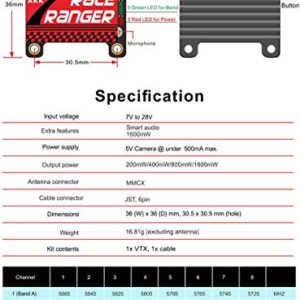 AKK A1819(US Version) 5.8G Long Range VTX FPV Transmitter 200mW/400mW/800mW/1000mW Switchable VTX Support Smart Audio