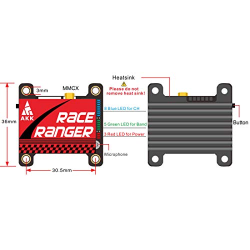 AKK A1819(US Version) 5.8G Long Range VTX FPV Transmitter 200mW/400mW/800mW/1000mW Switchable VTX Support Smart Audio