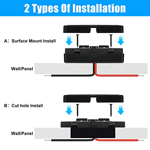 12V USB Outlet, Dual USB Charger Socket, 4.8A USB Car Charger Socket Power Outlet, Waterproof Surface Mount Car Outlet with Power Switch Button, for Marine Boat Motorcycle Truck Golf Cart RV