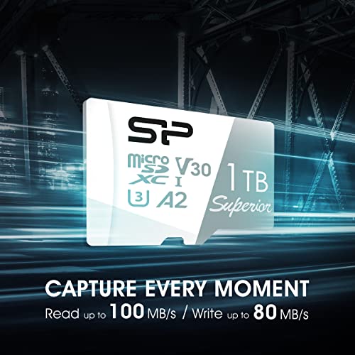 Silicon Power 512GB Superior Micro SDXC UHS-I (U3), V30 4K A2, Compatible with GoPro Hero 9 High Speed MicroSD Card with Adapter