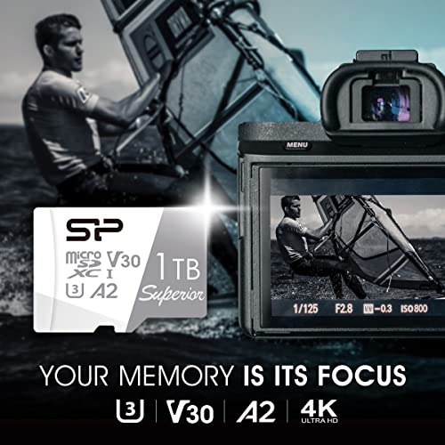 Silicon Power 512GB Superior Micro SDXC UHS-I (U3), V30 4K A2, Compatible with GoPro Hero 9 High Speed MicroSD Card with Adapter