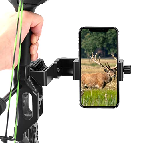 KEAUP Universal Cell Phone Holder Mount 360° Smartphone Compound Bow Adapter for Smartphone Camera with 2 Installation Methods