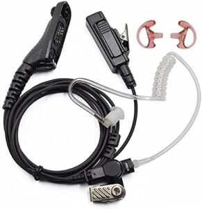 3’2 wire earpiece and mic acoustic tube noise reduction reinforced compatible with motorola xpr 6500 xpr 6550 xpr 6580 xpr 7000 xpr 7550 xir p8200 xir p8268 apx 6000 apx 8000 two way radio