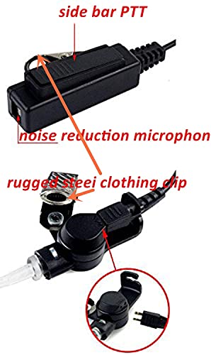 3'2 Wire Earpiece and Mic Acoustic Tube Noise Reduction Reinforced Compatible with Motorola XPR 6500 XPR 6550 XPR 6580 XPR 7000 XPR 7550 XiR P8200 XiR P8268 APX 6000 APX 8000 Two Way Radio