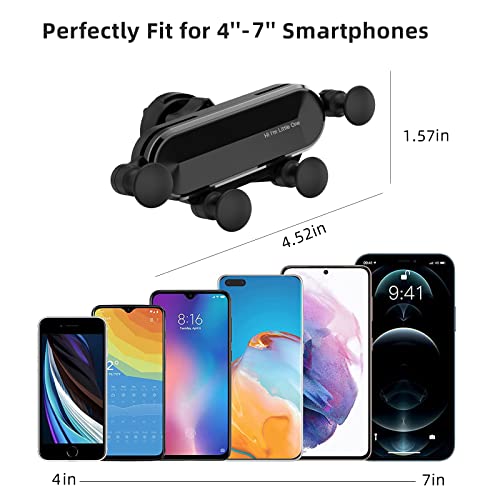 OFFCURVE Car Air Vent Phone Holder, Car Vent Cell Phone Mount Upgraded Metal Clip Car Hands Free Universal Cradle Vehicle Car Phone Holder Mount for iPhone 14 13 12 11 Android, Black