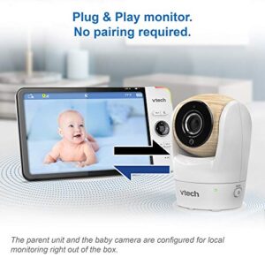 VTech VM919-2HD 2-cam Video Monitor with Battery Support 15-hr Streaming, 7" 720p Display, 360 Panoramic Viewing, 110 Wide-Angle View, Night Vision, Up to 1000ft Range, Secured Transmission