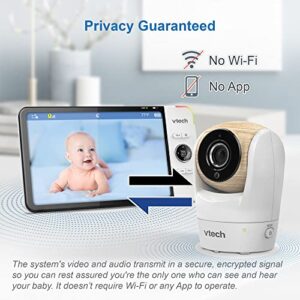 VTech VM919-2HD 2-cam Video Monitor with Battery Support 15-hr Streaming, 7" 720p Display, 360 Panoramic Viewing, 110 Wide-Angle View, Night Vision, Up to 1000ft Range, Secured Transmission