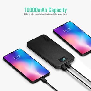 Miady 2022 Upgraded 20W PD USB C Portable Charger 10000mAh, Type-C Fast Charging Battery Pack Charger with LED Display, Power Bank for iPhones and Android Smartphones