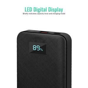 Miady 2022 Upgraded 20W PD USB C Portable Charger 10000mAh, Type-C Fast Charging Battery Pack Charger with LED Display, Power Bank for iPhones and Android Smartphones