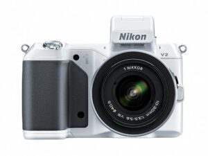 nikon 1 v2 14.2 mp hd digital camera with 10-30mm vr 1 nikkor lens (white)