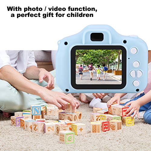 KENANLAN Kids Camera, Kids Digital Video Cameras Selfie Camera with Lanyard, X2 Mini Portable 2.0 inch IPS Color Screen Children's Digital Camera HD 1080P, Christmas Birthday Gifts(Blue)