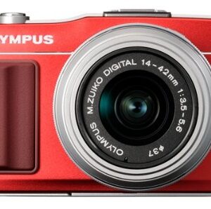 Olympus E-PM2 Mirrorless Digital Camera with 14-42mm Lens (Red) (Old Model)