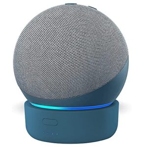 echo dot battery base for echo dot 4th generation, ggmm d4 portable echo battery base, echo dot stand accessories, blue (not include dot 4 & not work with dot 5)