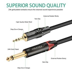 JOMLEY 1/8 Stereo to Dual 1/4 Mono Cable, 3.5mm TRS to Dual 1/4" TS Stereo Breakout Cable - 3.3ft